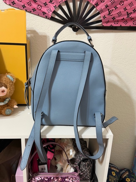 Coach Sky Blue Leather Backpack - Picture 9 of 11